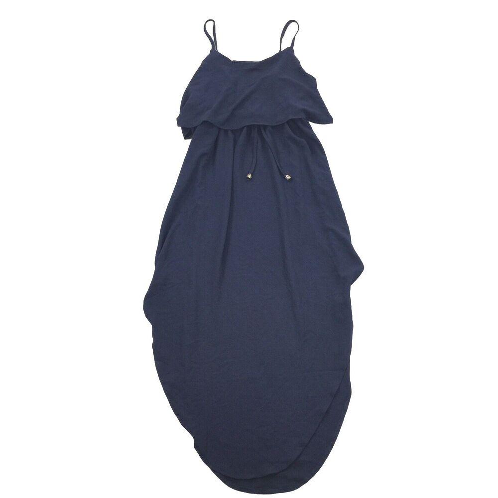 NWT Nerlerolian Chiffon Midi Max Dress Size Large Womens Navy Dark Blue Summer L